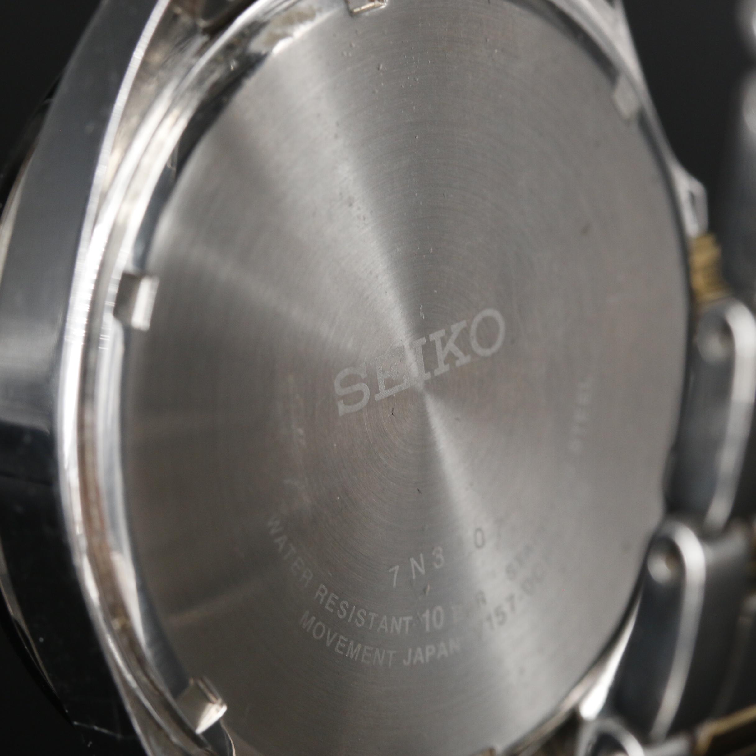 Seiko "Solar" 100 Meters with Date Stainless Steel Watch