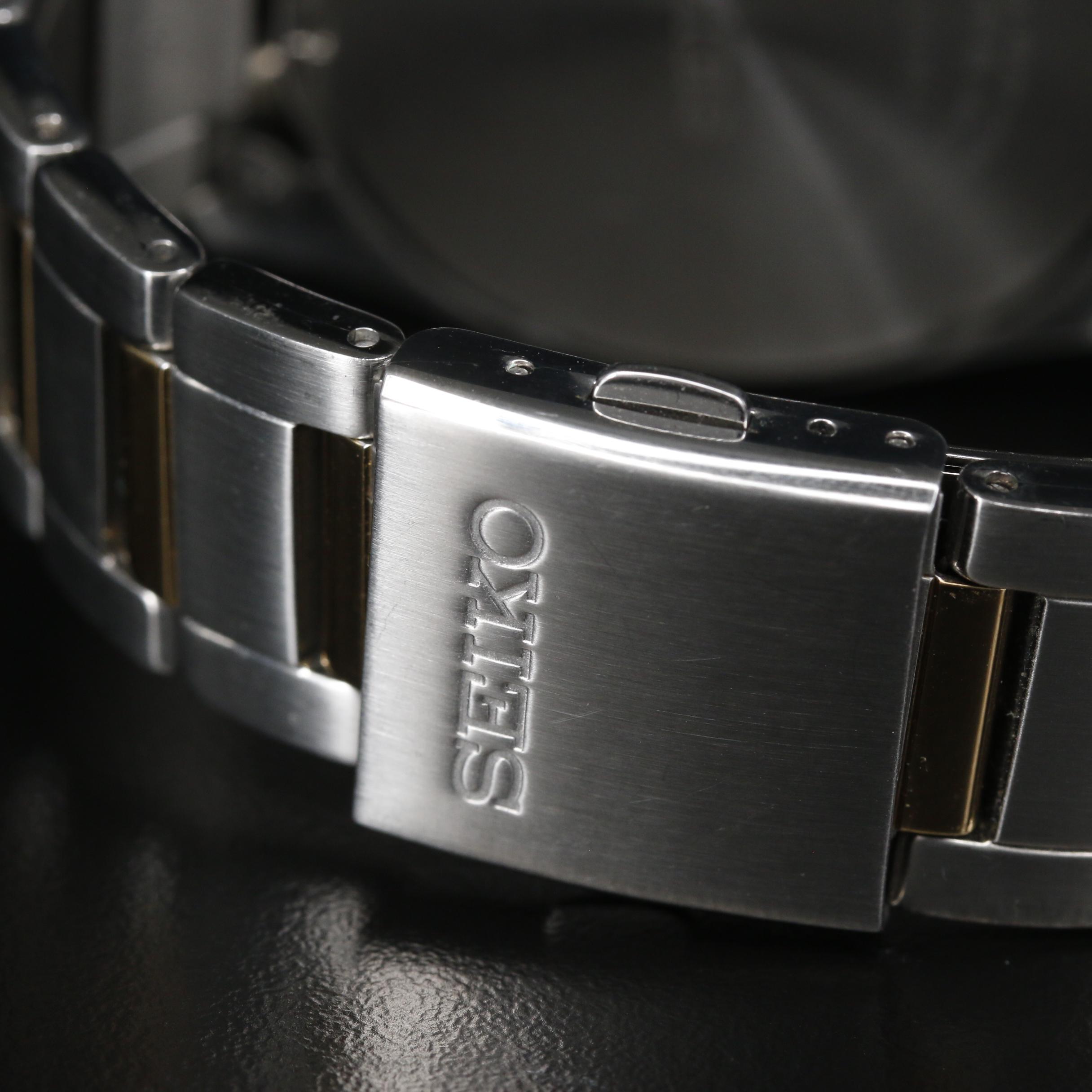 Seiko "Solar" 100 Meters with Date Stainless Steel Watch