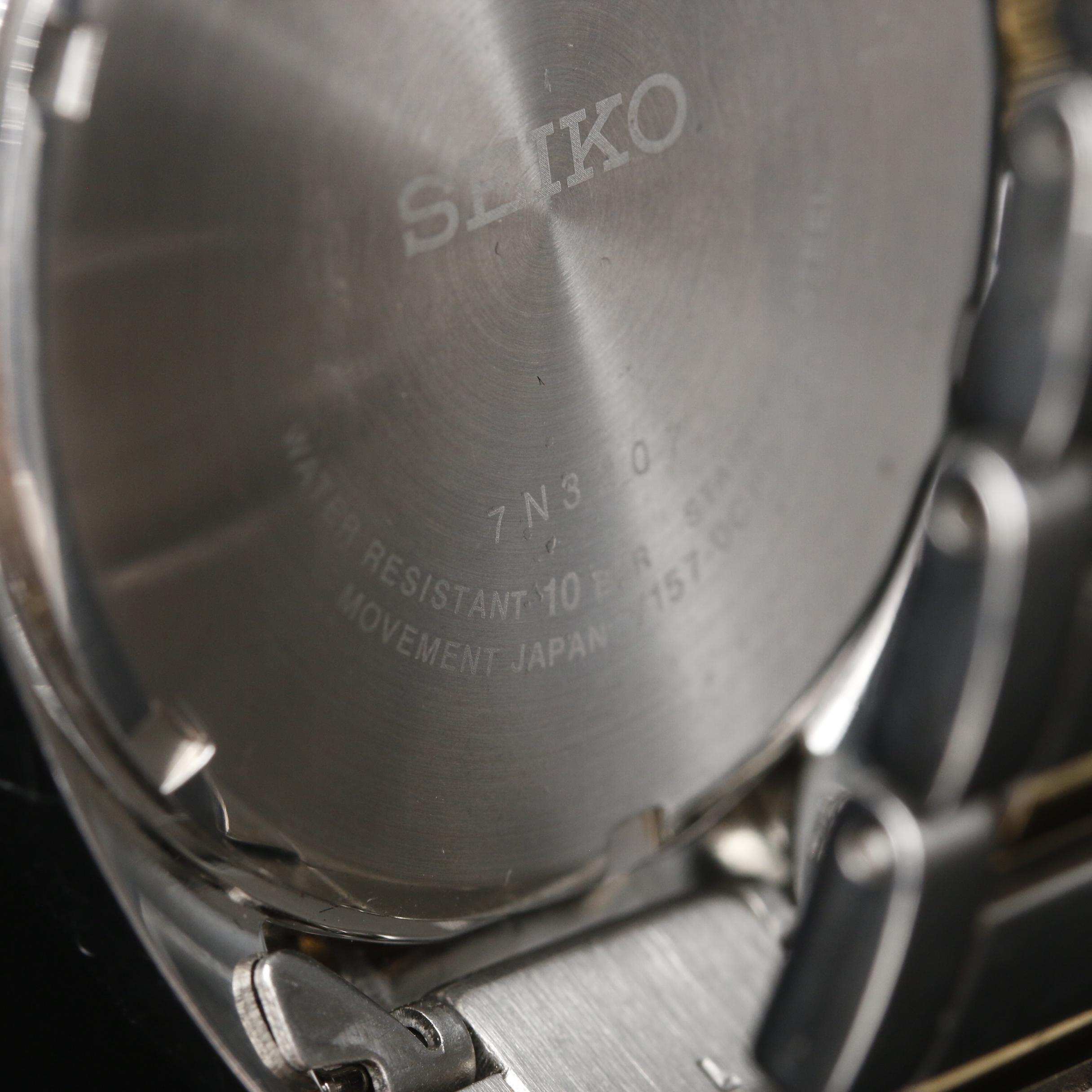 Seiko "Solar" 100 Meters with Date Stainless Steel Watch