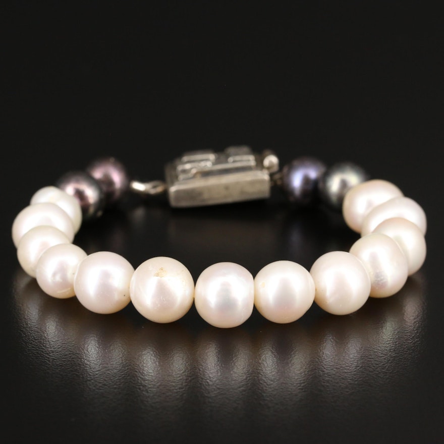 Sterling Pearl Strand Bracelet