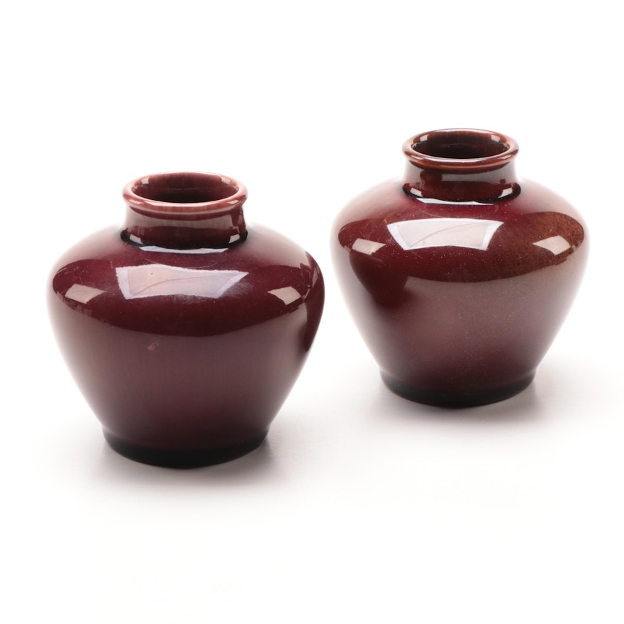 Pair of Rookwood Pottery Oxblood Vases, 1932