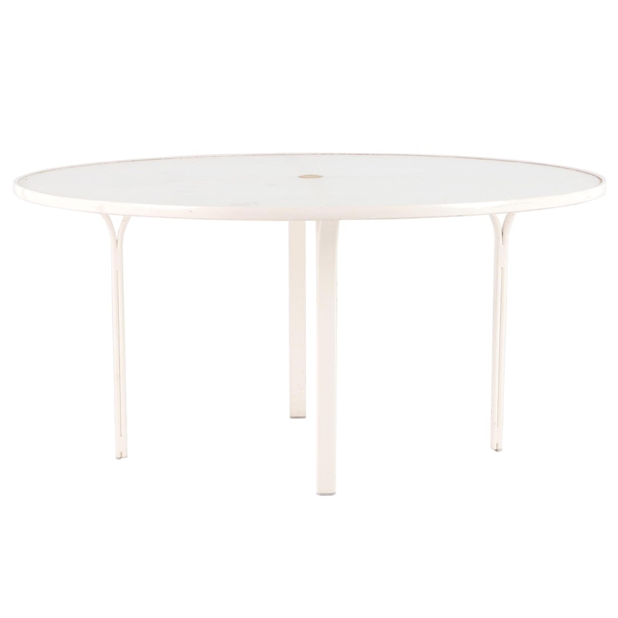Contemporary Metal Glass Top Patio Dining Table