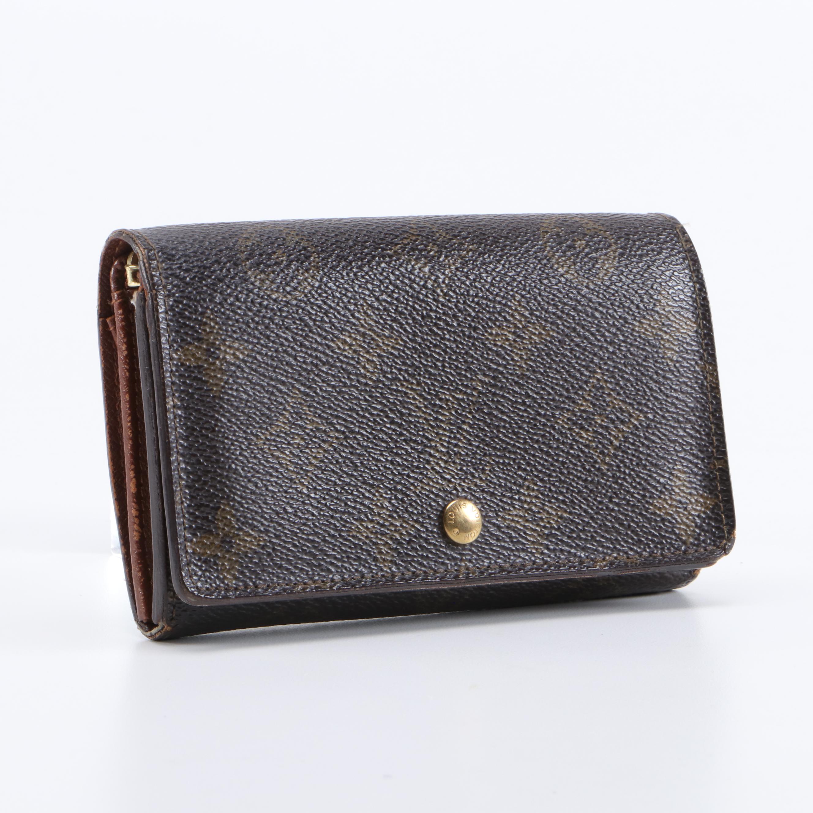 Louis Vuitton Porte-Monnaie Tresor Wallet in Monogram Canvas and Leather