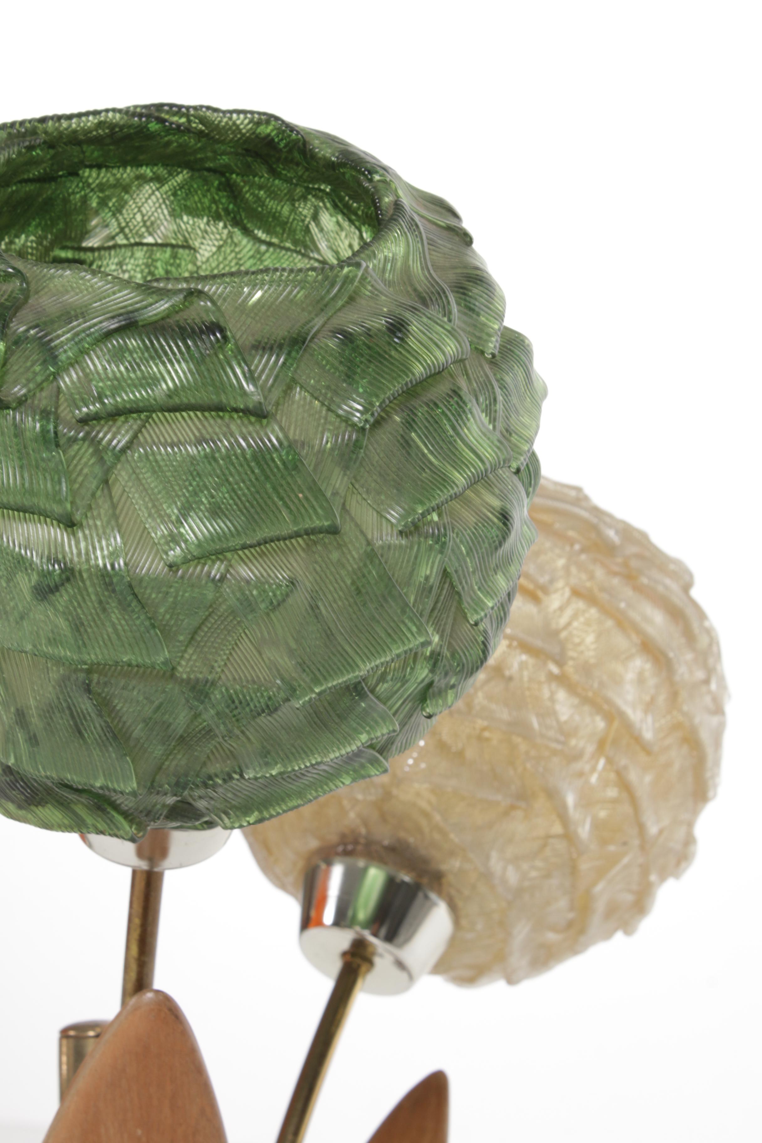 Mid Century Modern Spaghetti Globe Floral Table Lamp