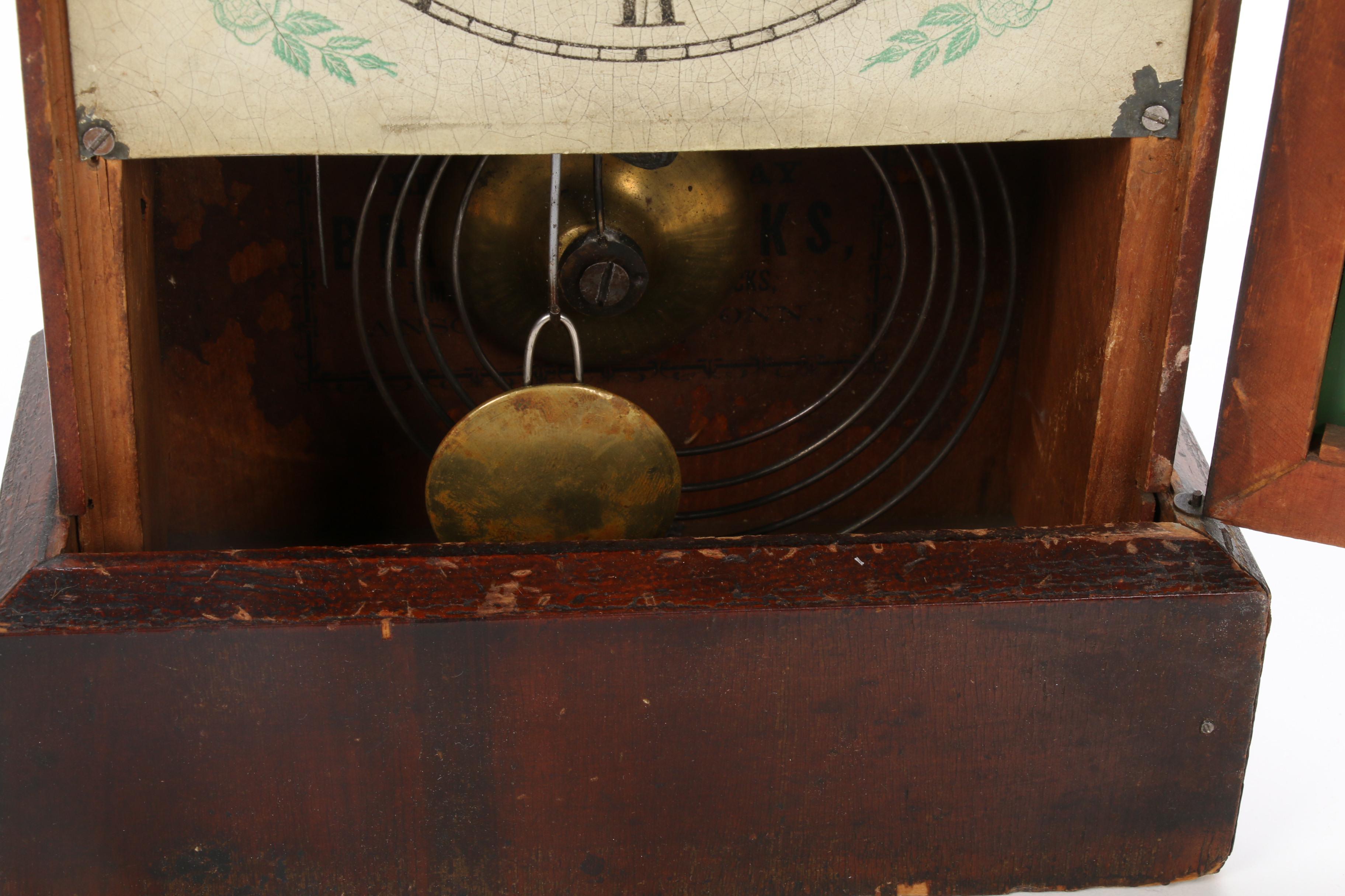 Ansonia Eight Day Mantel Clock with Verre Églomisé Panel