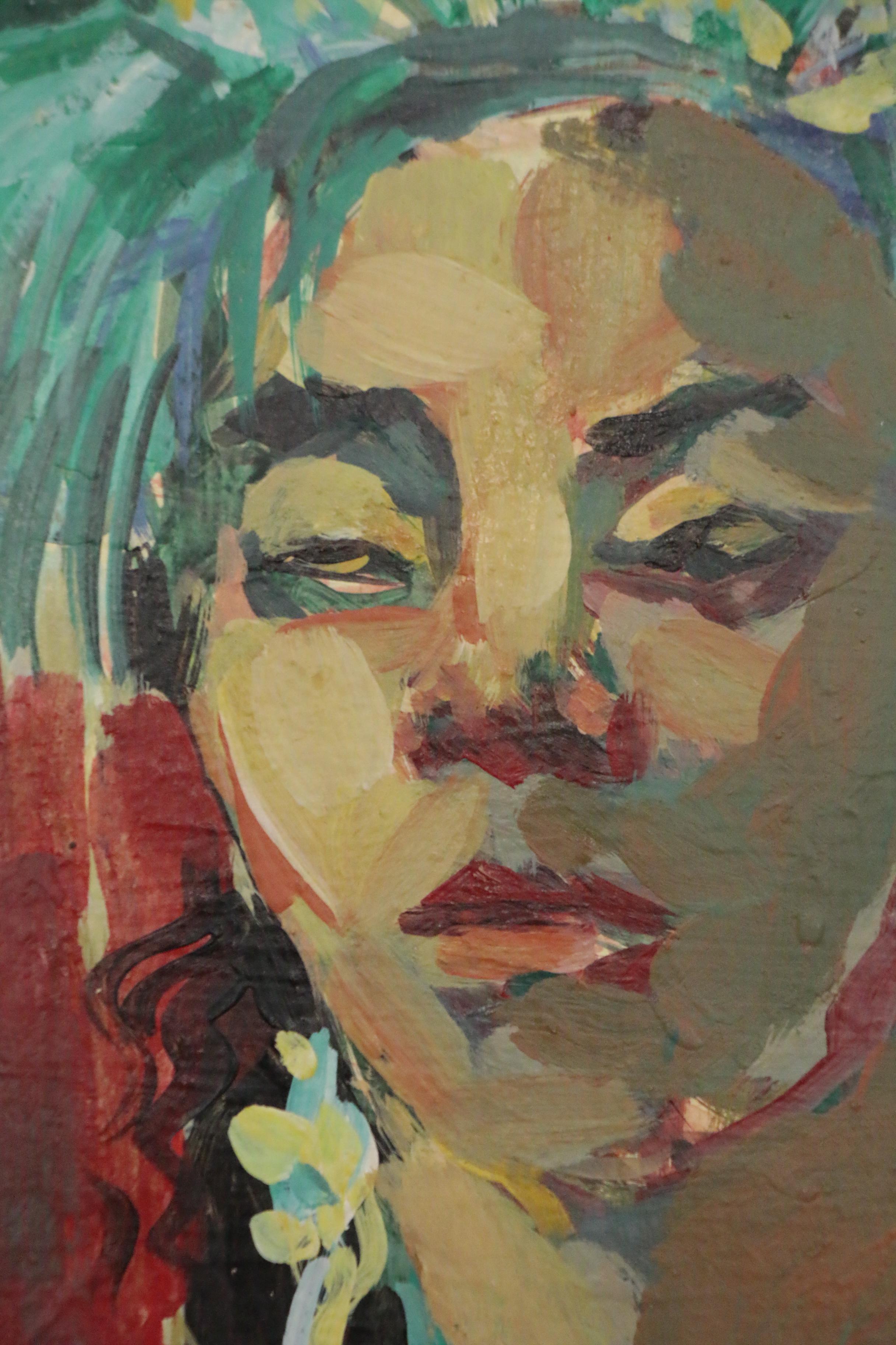 Bill Salamon Oil Painting of a Burlesque Dancer, Mid to Late 20th Century