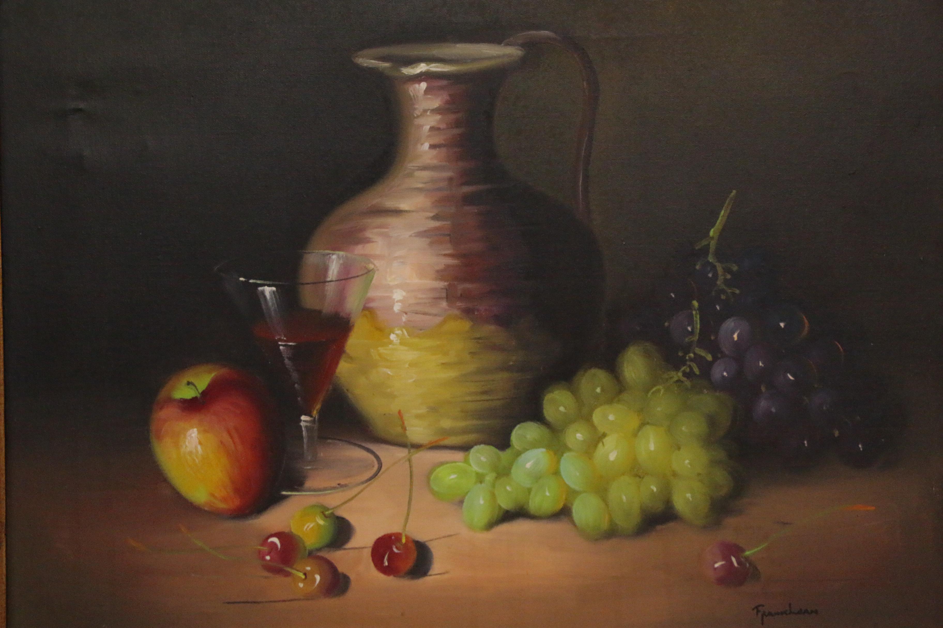 Frank Lean Oil Painting Still Life, Mid 20th Century