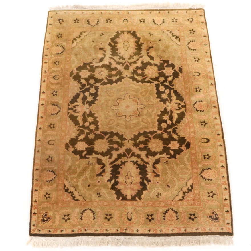 4'3 x 7'5 Hand-Knotted Turkish Oushak Rug