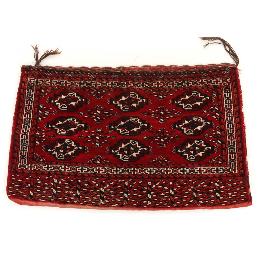 2'6 x 3'11 Hand-Knotted Persian Turkoman Bokhara Camel Saddle Bag