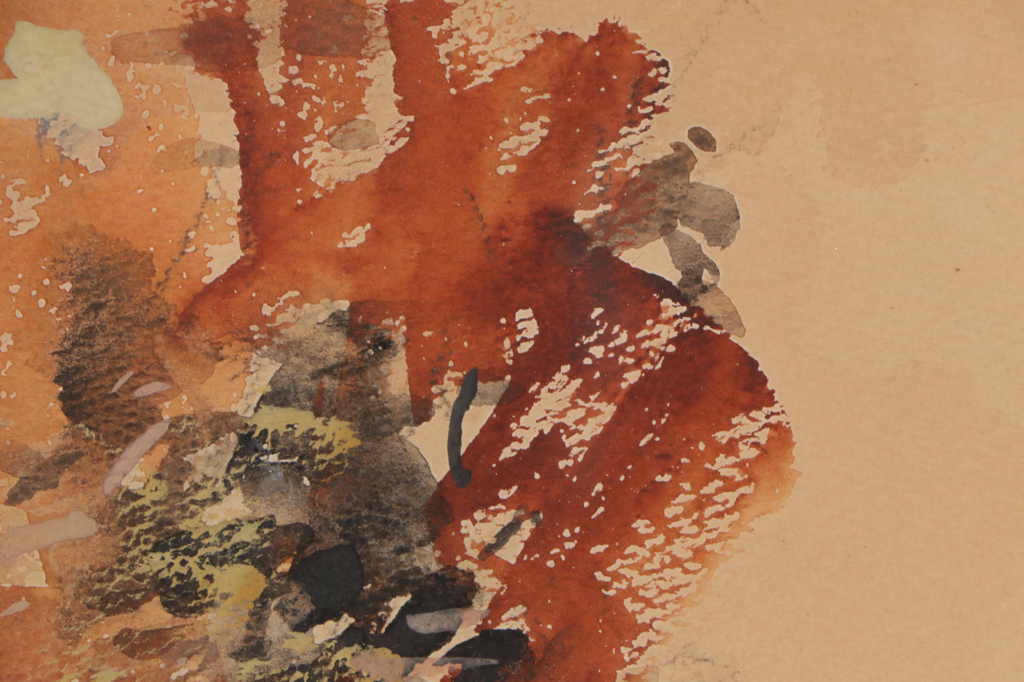 Ernest Cramer Watercolor Landscape Painting, Early 20th Century