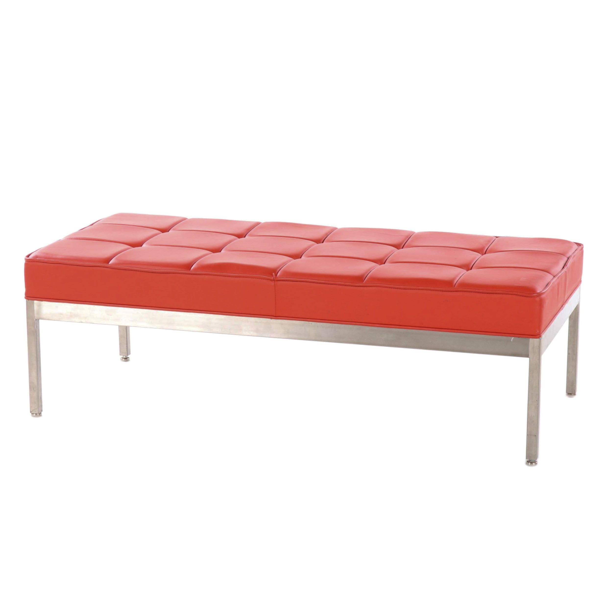 Contemporary Modern Vinyl Upholstered Bench