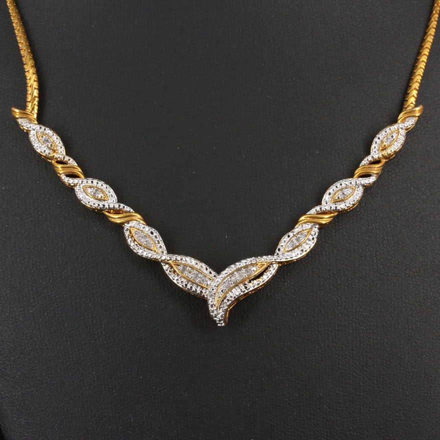 Chrevron Diamond Necklace
