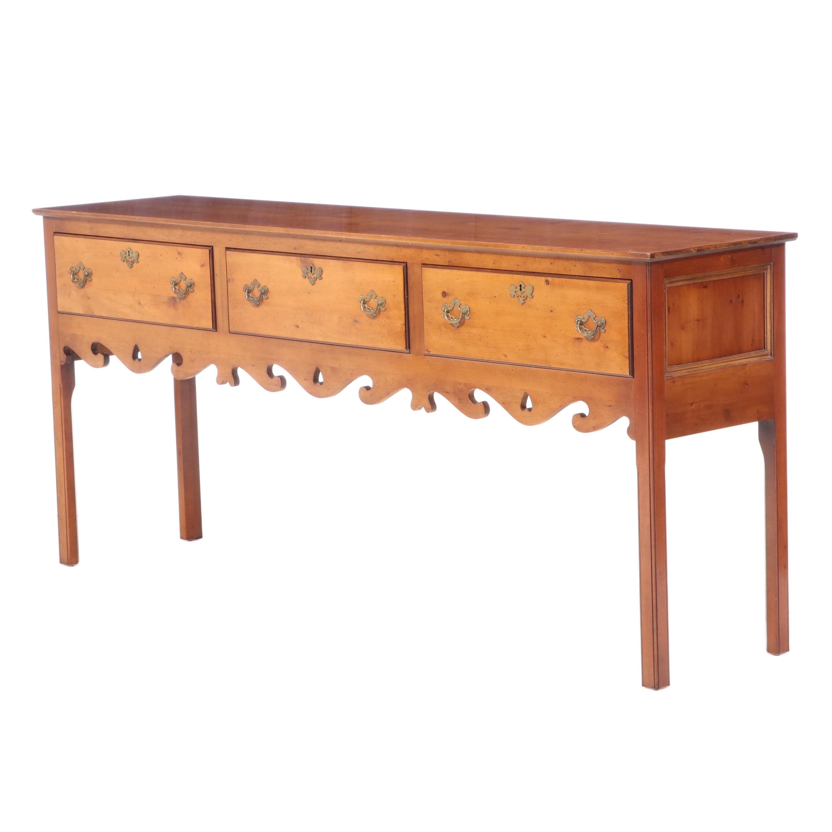 Wright Table Company George III Style Yew Wood Sideboard, Late 20th Century
