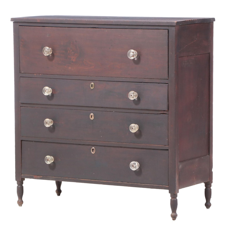 Late Federal Cherry and Mixed Wood Butler's Chest, Second Quarter 19th Century