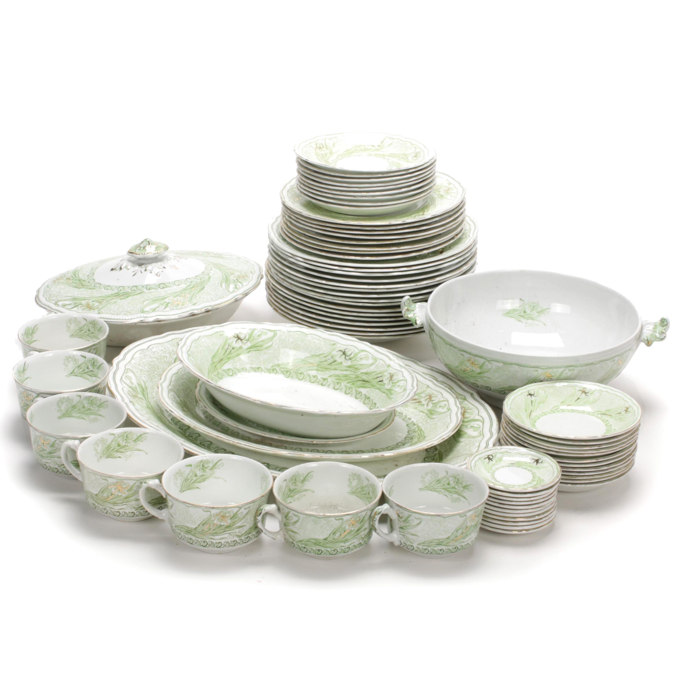 Clementson Bros. "Iris" Porcelain Dinnerware, Early 20th Century