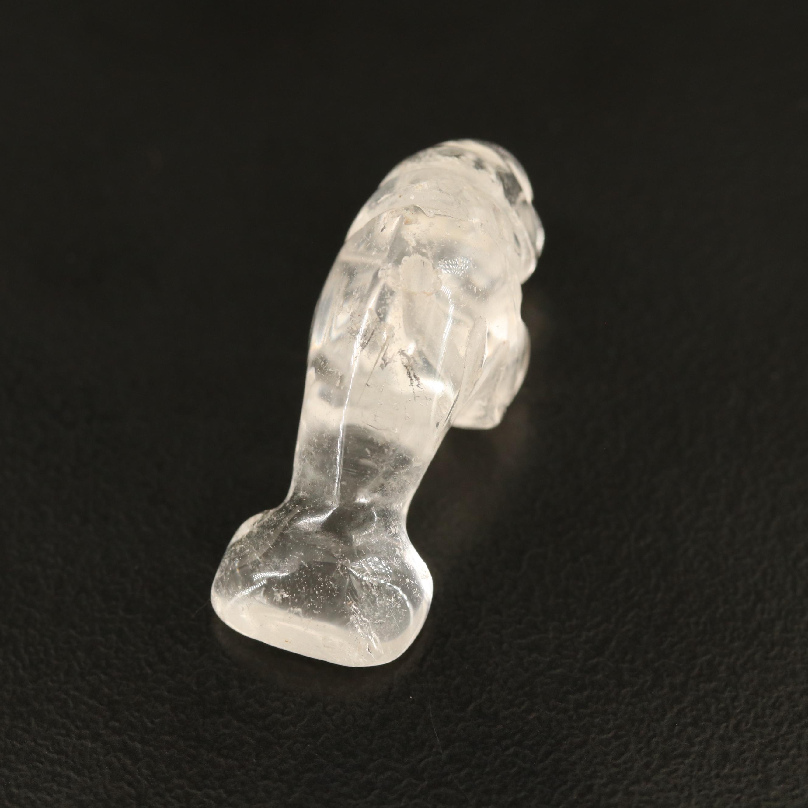 Loose Carved Manatee Motif Rock Crystal Quartz