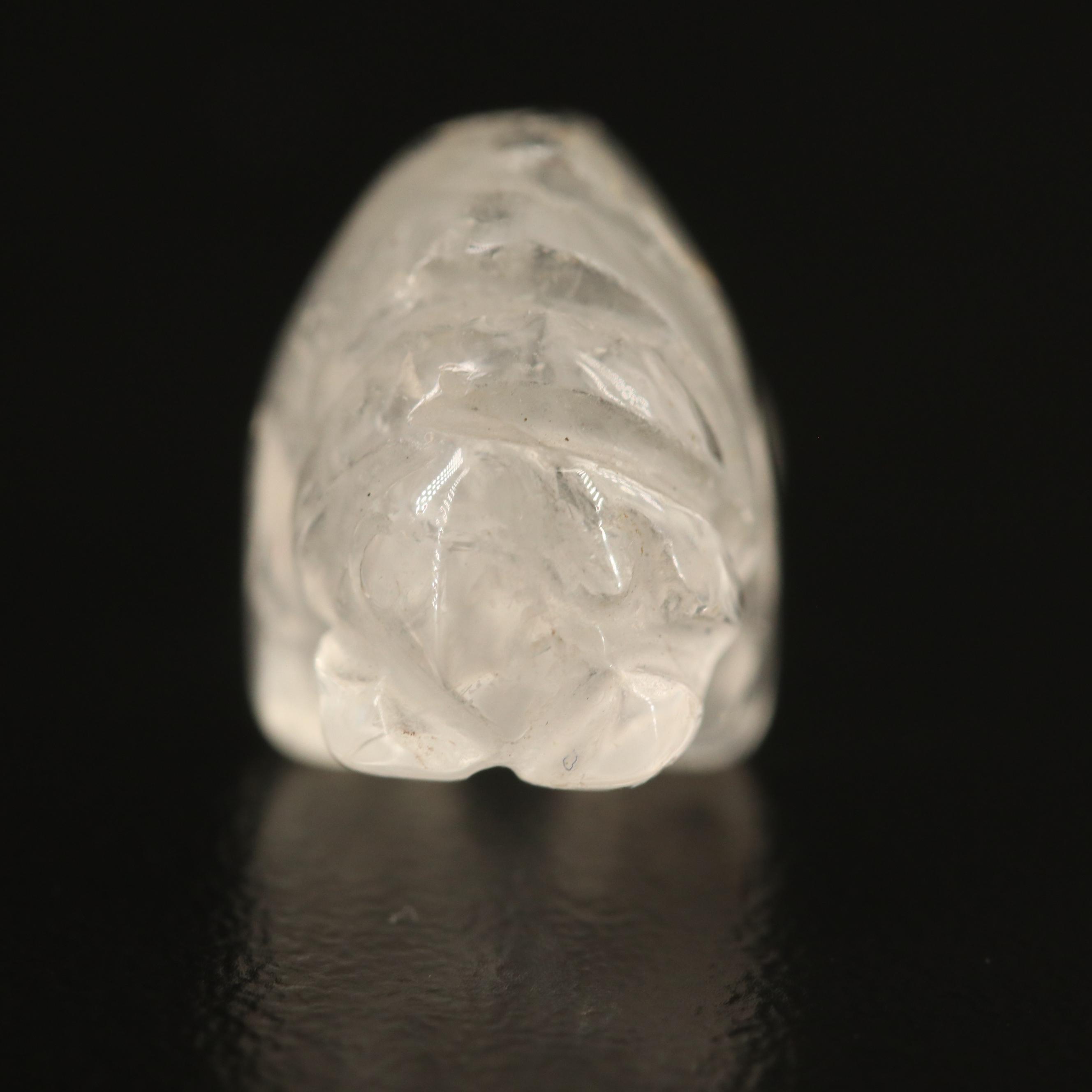 Loose Carved Manatee Motif Rock Crystal Quartz