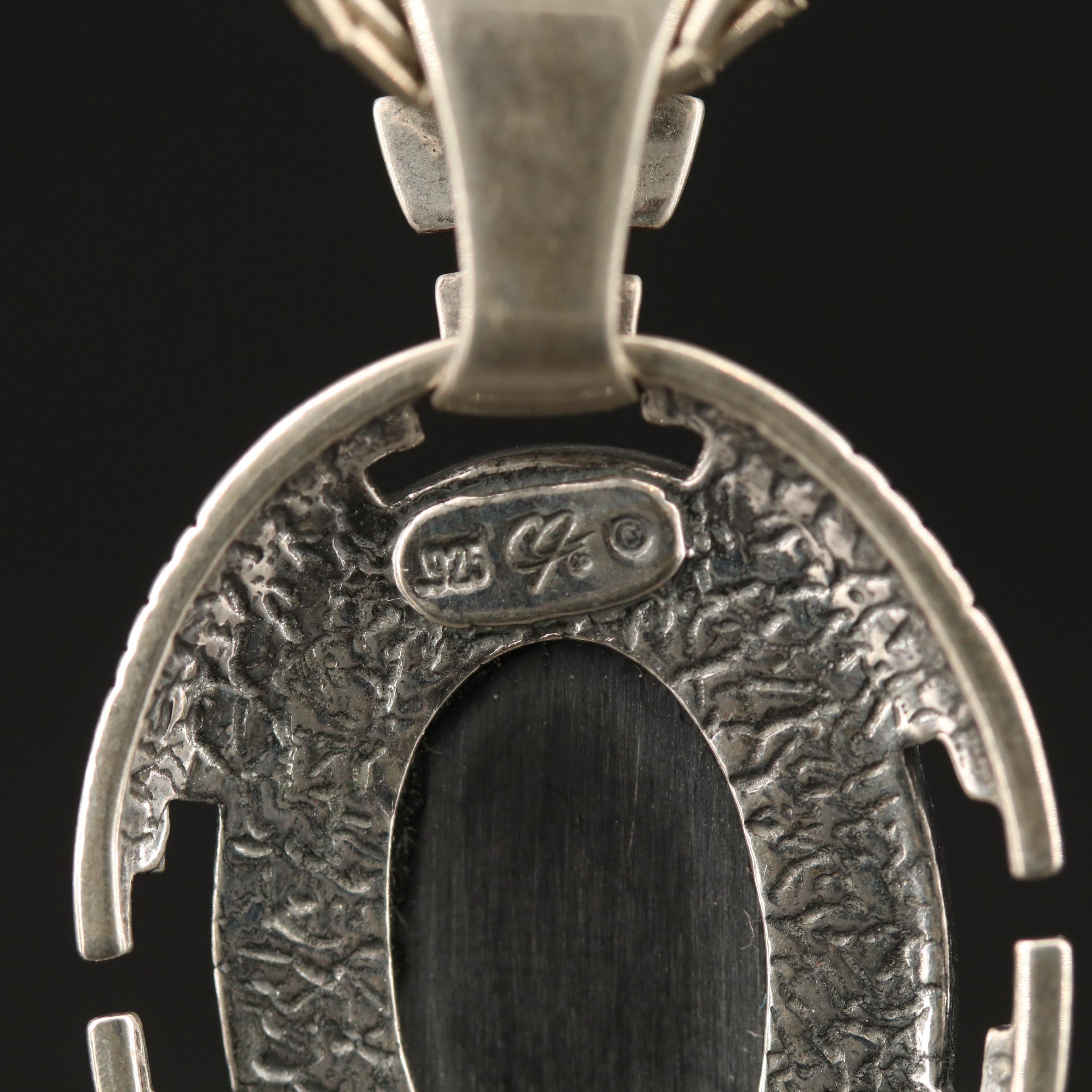 Carolyn Pollack for Relios Sterling Silver Gemstone Cuff and Pendant with Chain