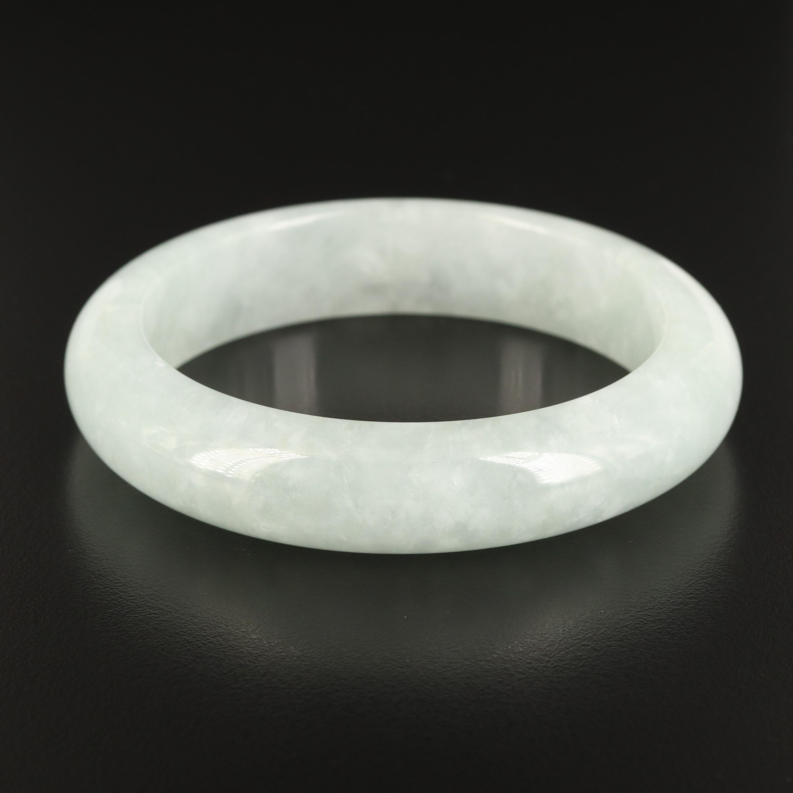 Asian Inspired Jadeite Hololith Bangle
