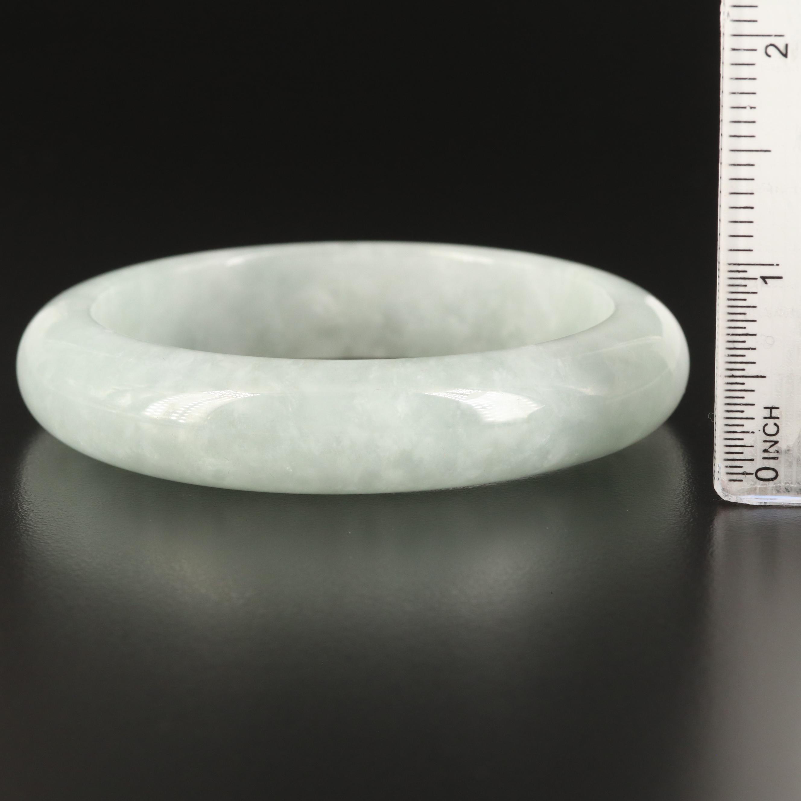 Asian Inspired Jadeite Hololith Bangle