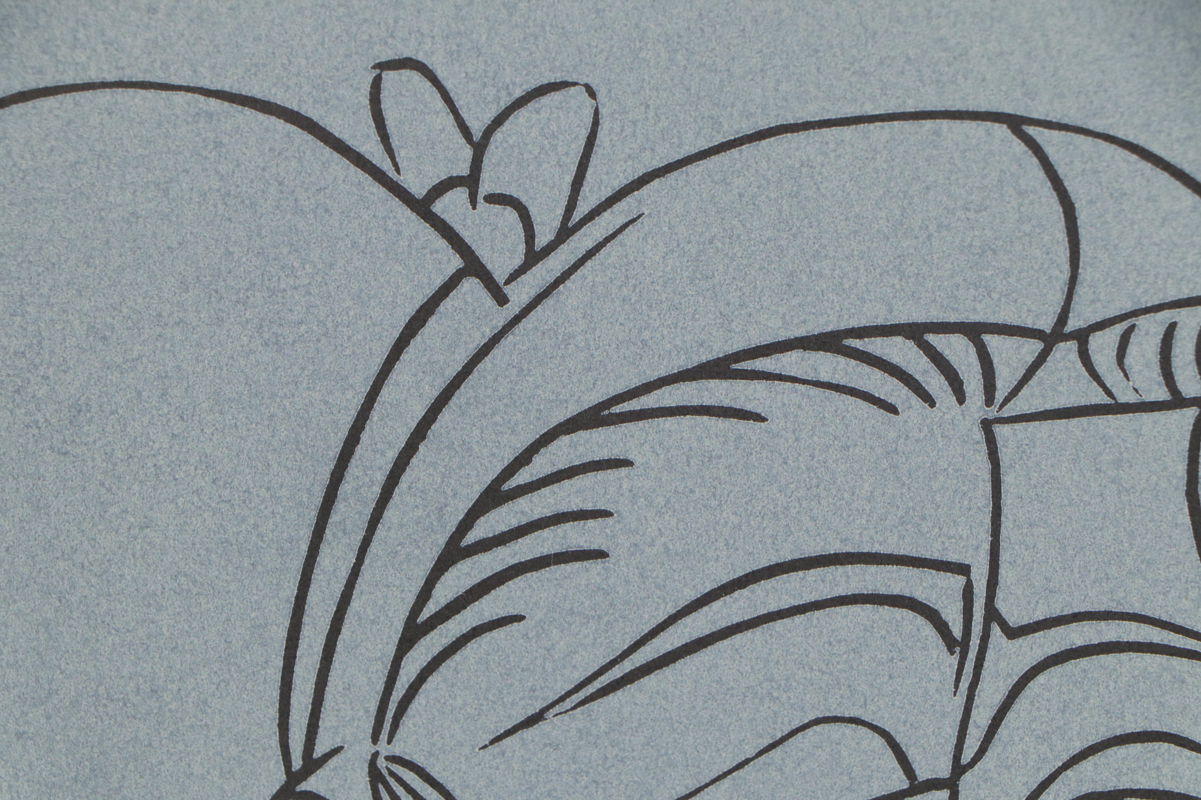 Pablo Picasso Linoleum Cut "Female Head with Supporting Arms", 1962