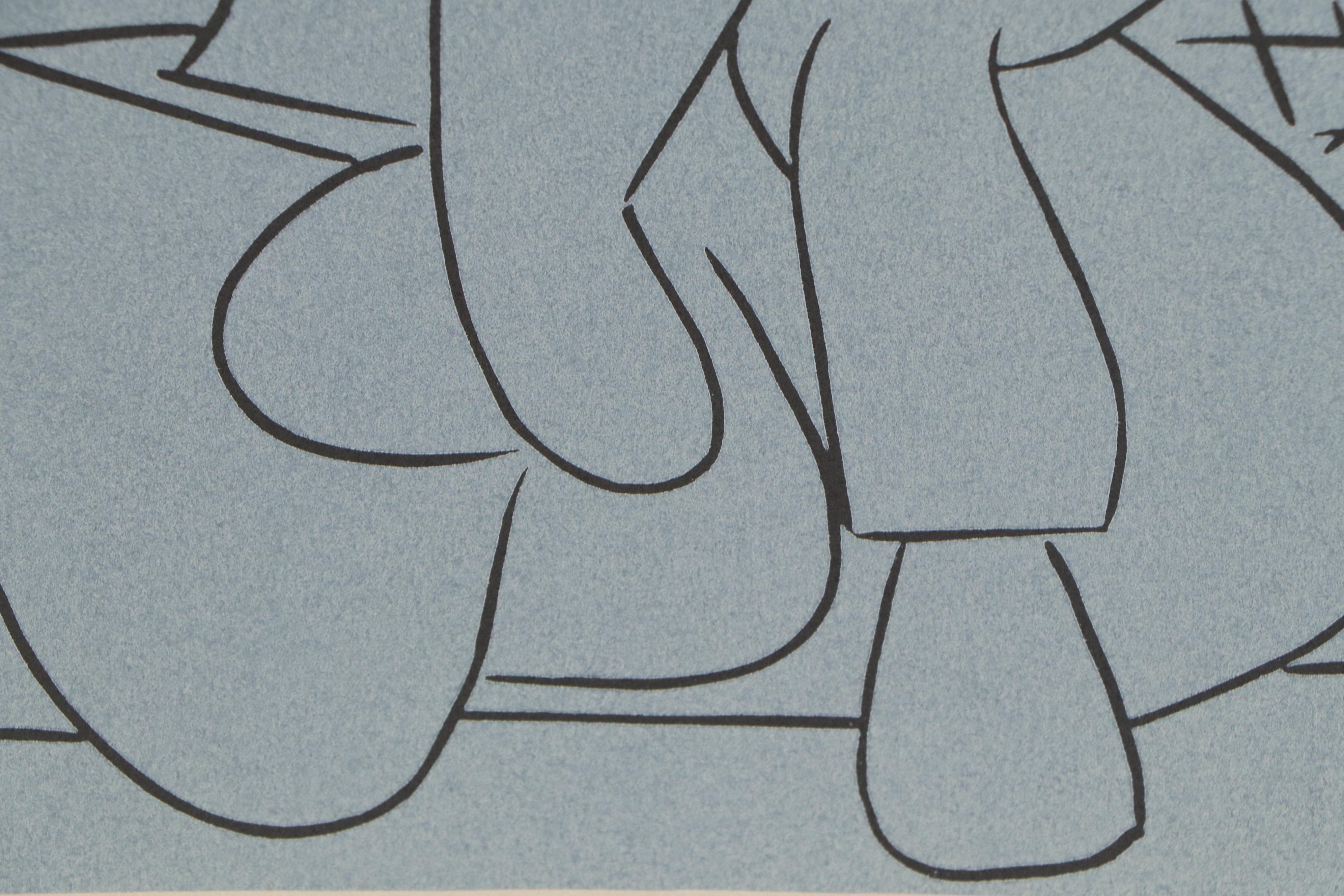 Pablo Picasso Linoleum Cut "Female Head with Supporting Arms", 1962