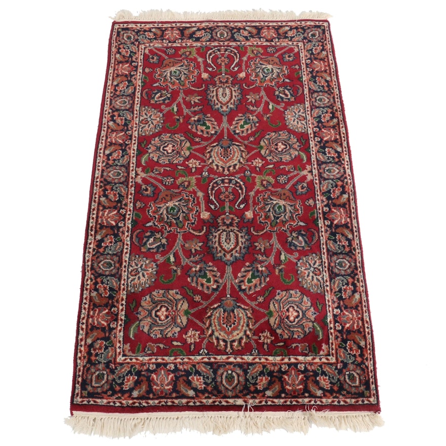 2'10 x 5'5 Hand-Knotted Indian Masad Wool Accent Rug