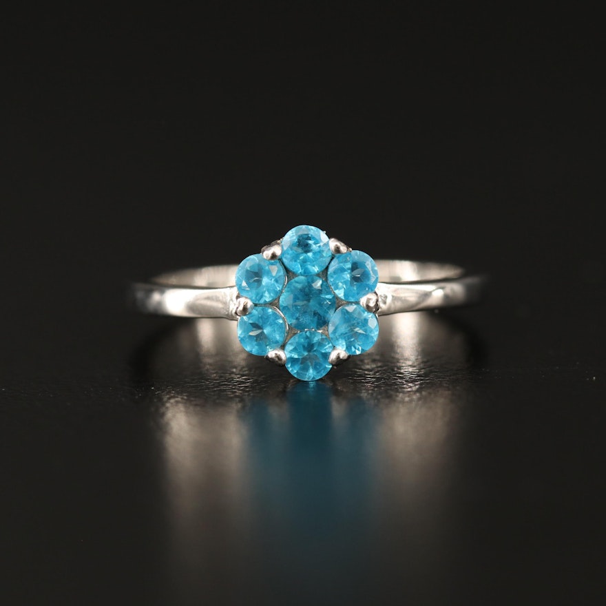 Sterling Silver Apatite Cluster Ring