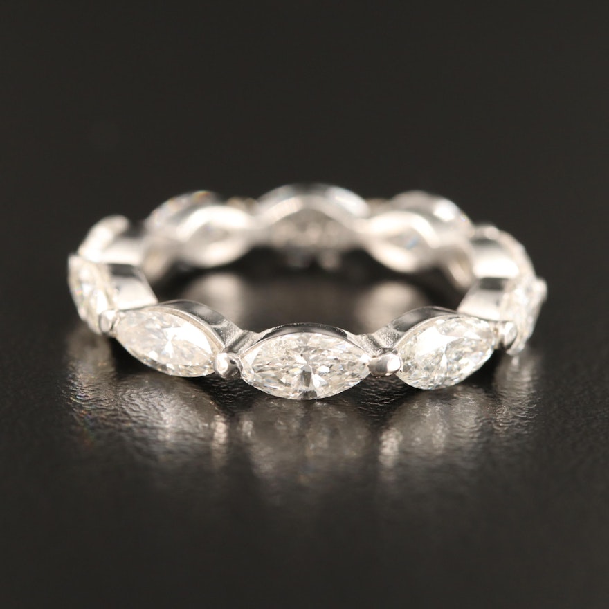 Platinum 3.46 CTW Diamond East-West Eternity Band