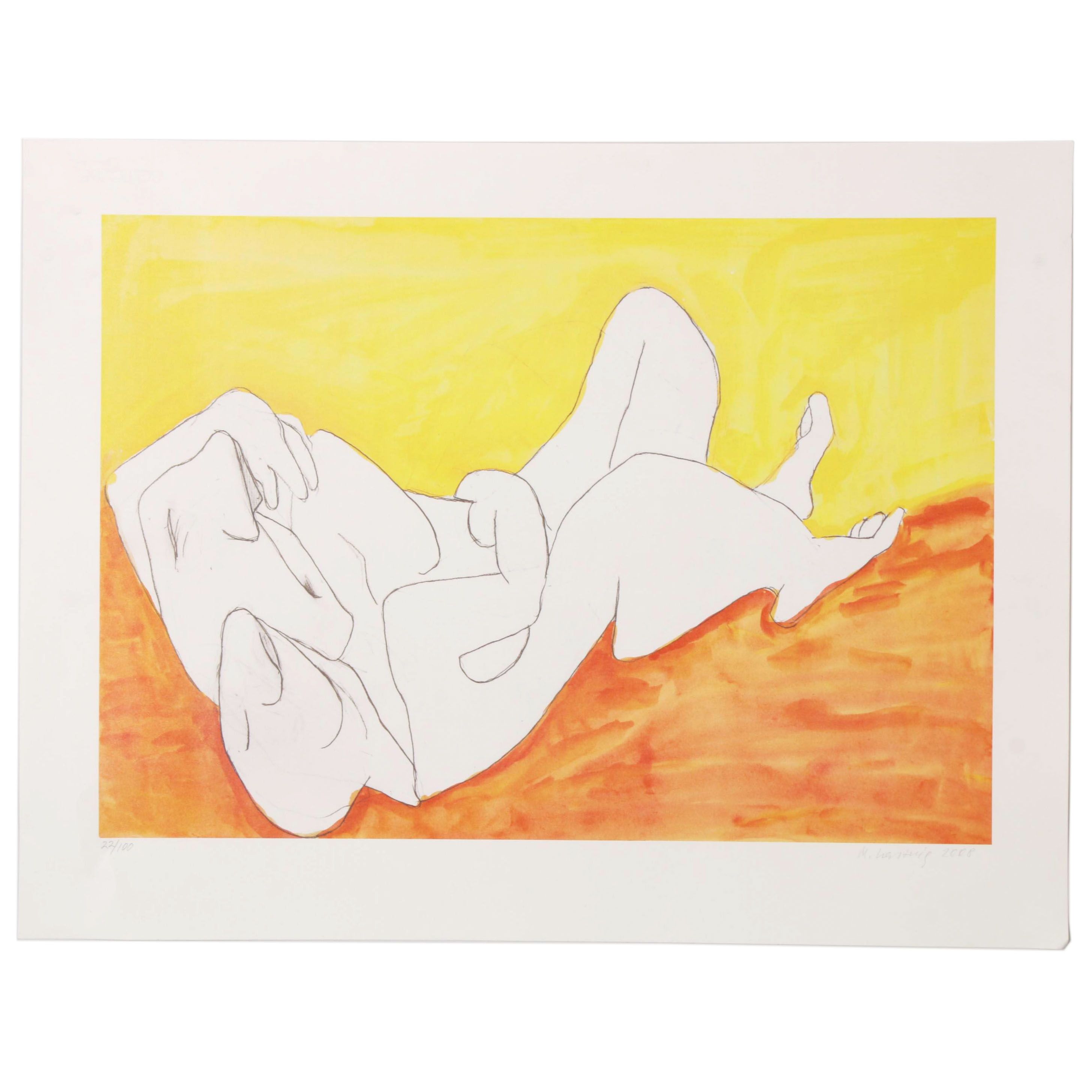 Maria Lassnig Limited Edition Offset Lithograph "Aus der Edition Friendship"