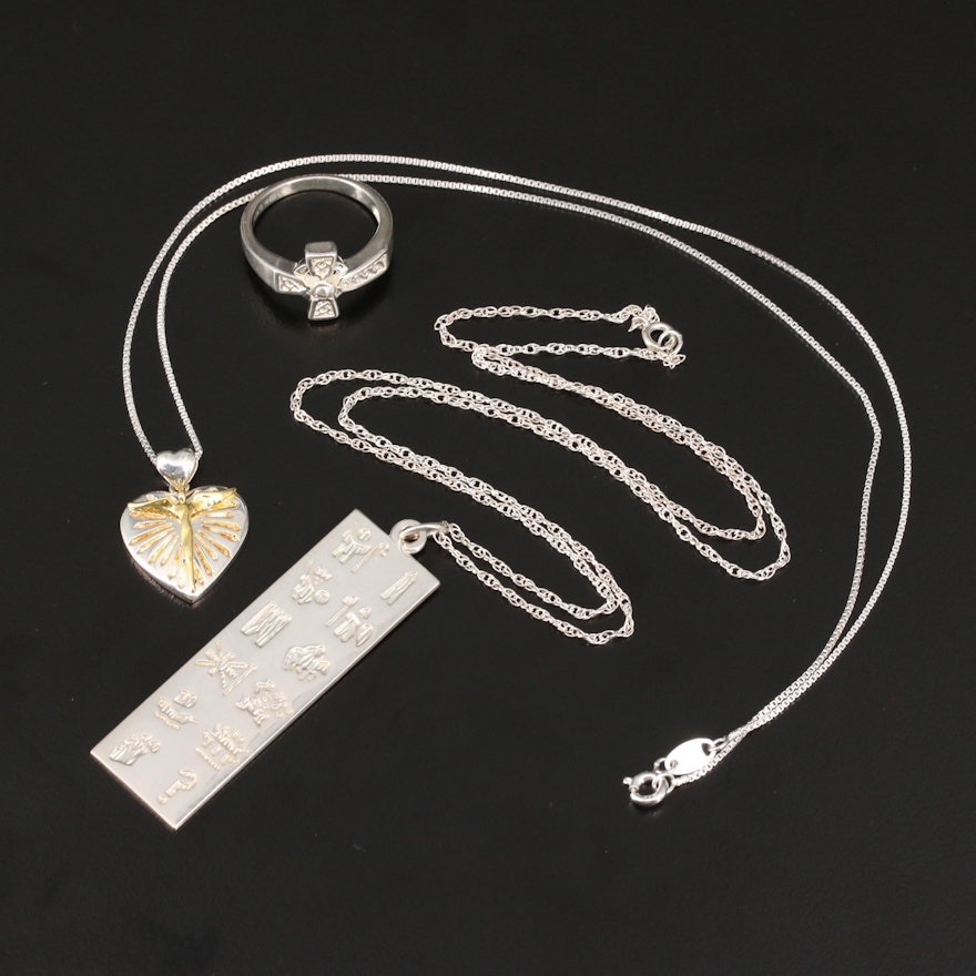 Sterling Silver Jewelry Featuring Evangelic Themes