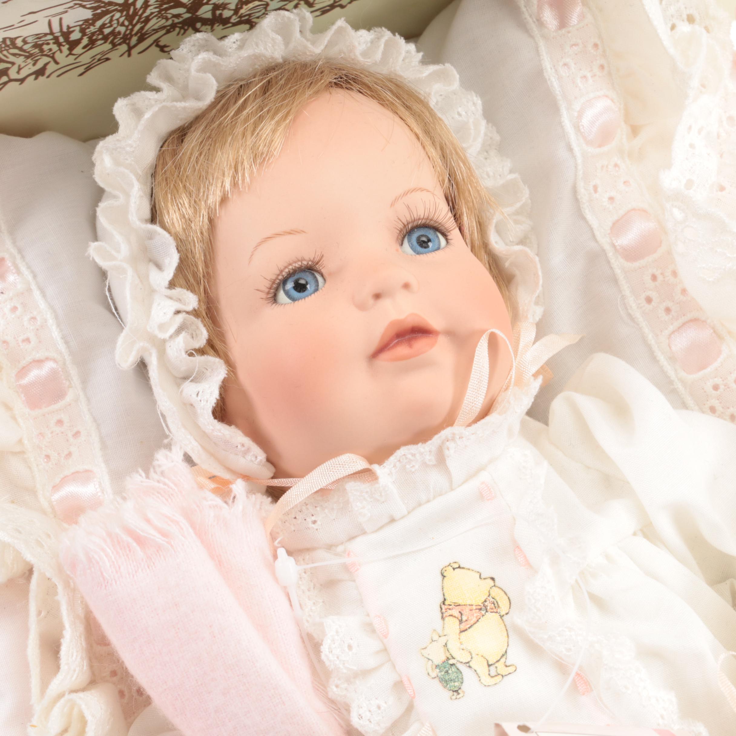 Winnie the Pooh Themed Joan Ibarolle Porcelain Dolls and Accessories