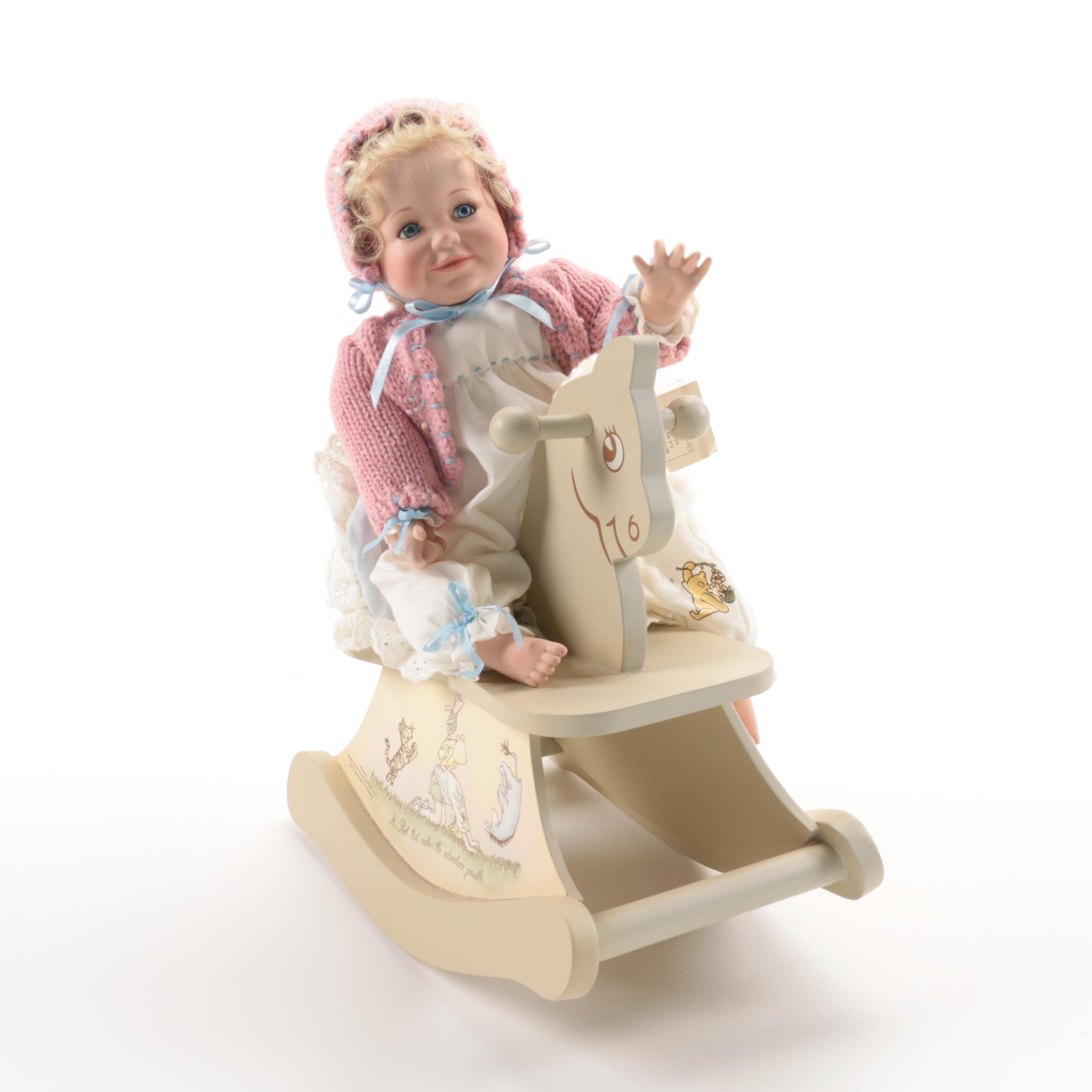 Winnie the Pooh Themed Joan Ibarolle Porcelain Dolls and Accessories