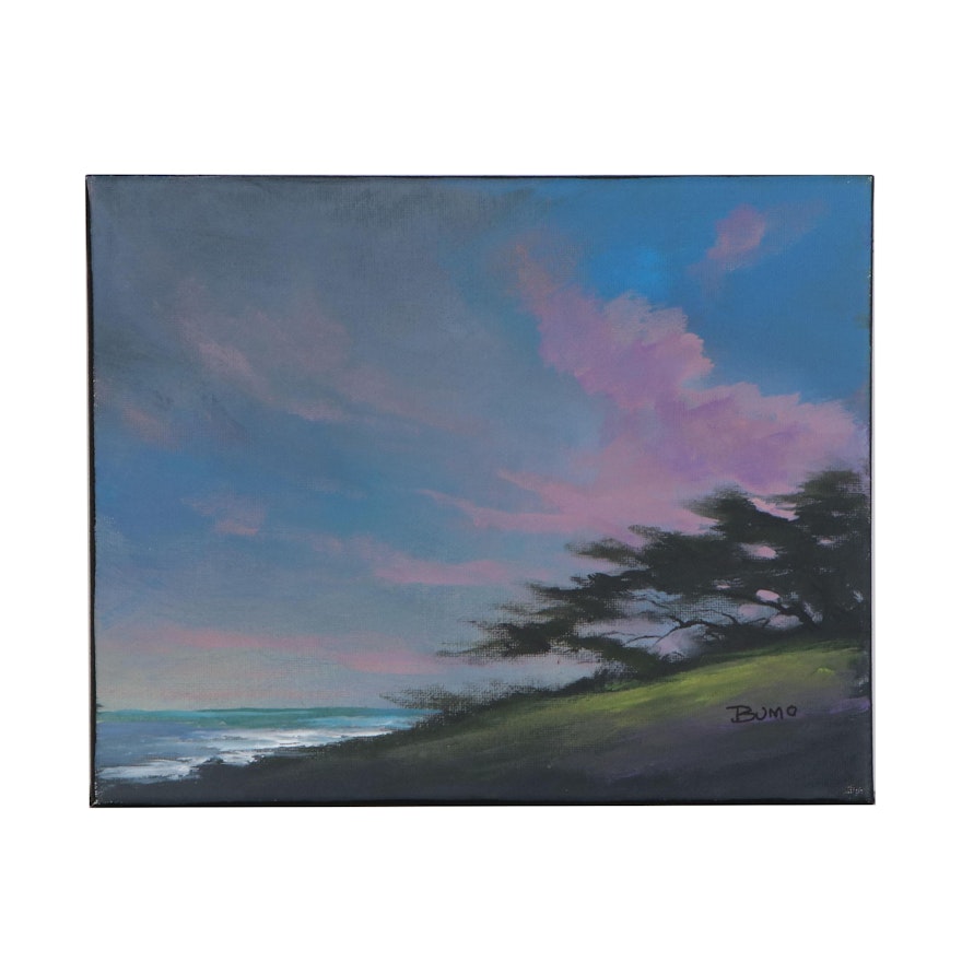 Douglas "Bumo" Johnpeer Landscape Oil Painting "Cypress Breeze", 2020