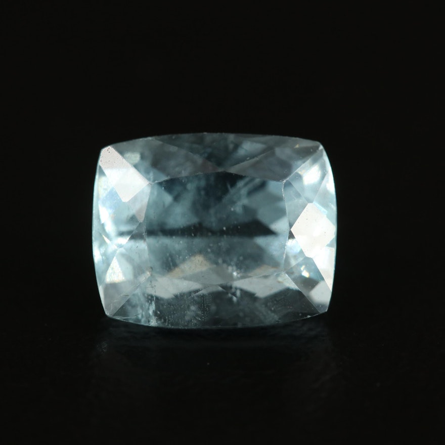 Loose 2.46 CT Rectangular Cushion Faceted Aquamarine