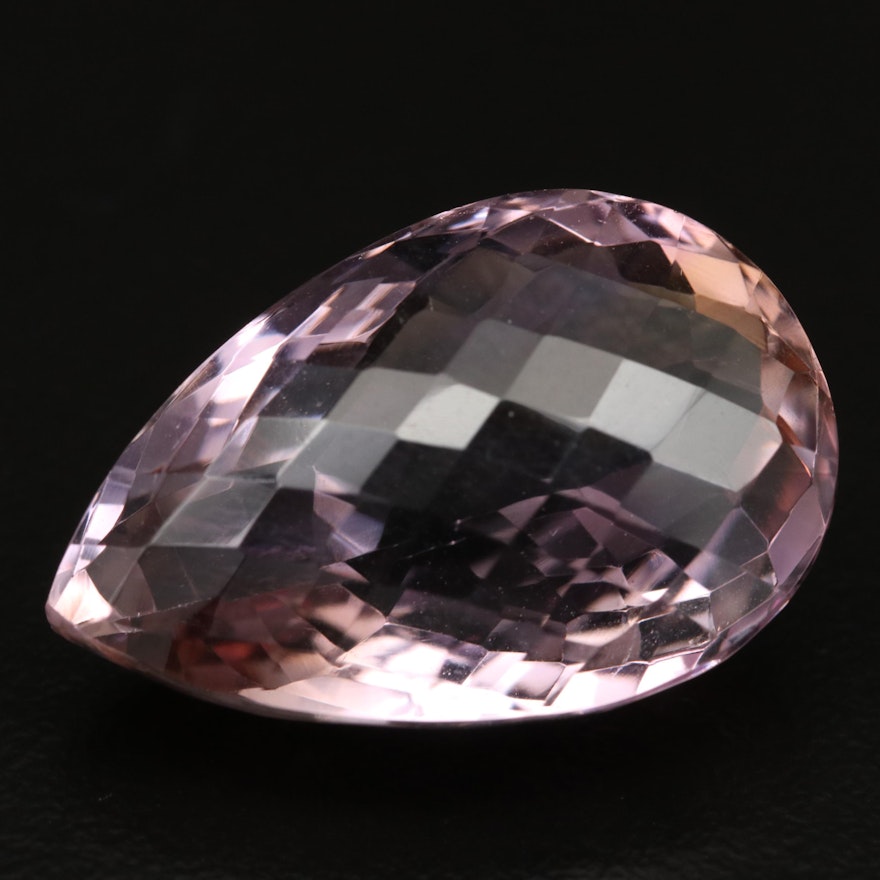 Loose 26.78 CT Checkerboard Pear Faceted Ametrine