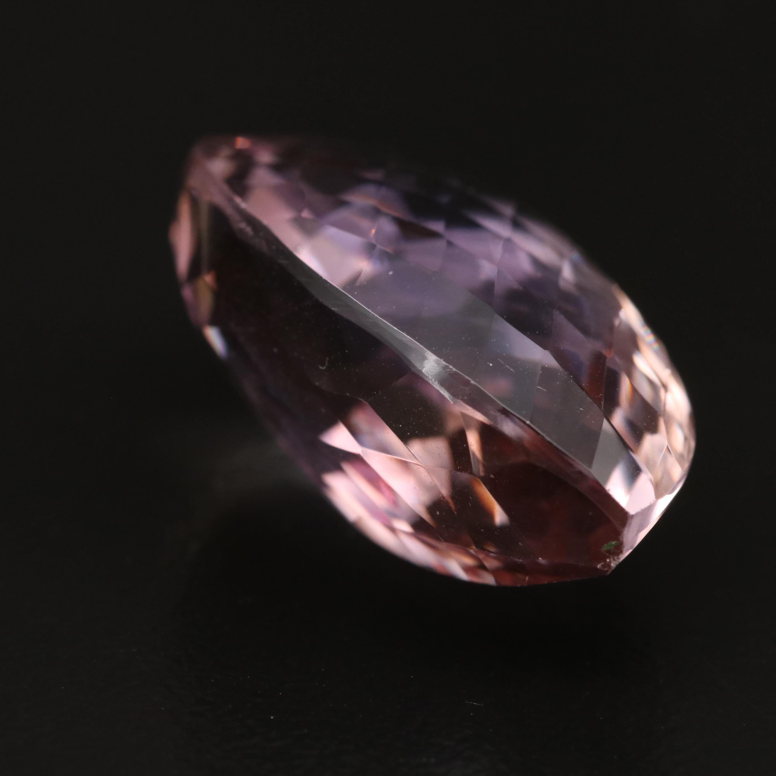 Loose 26.78 CT Checkerboard Pear Faceted Ametrine