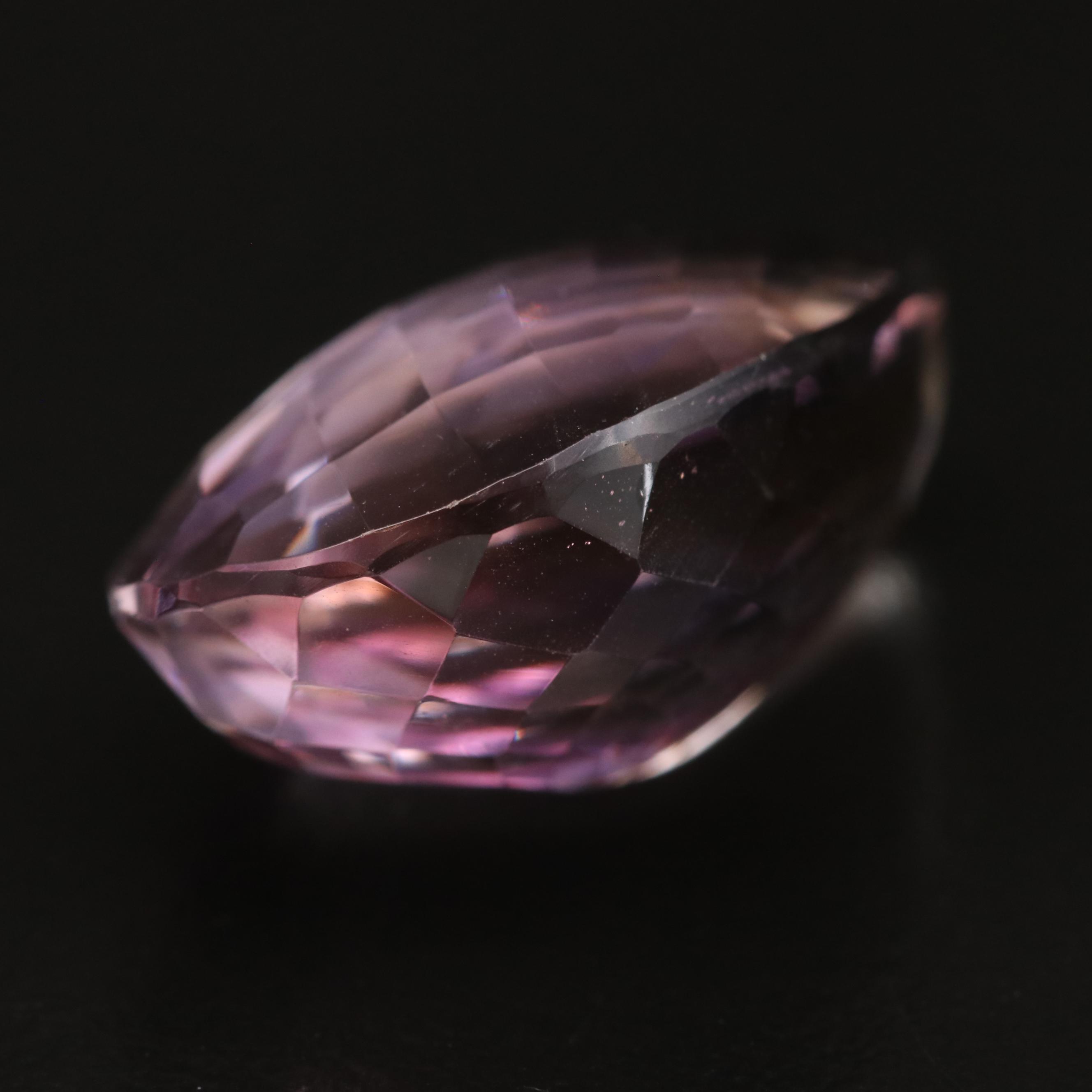 Loose 26.78 CT Checkerboard Pear Faceted Ametrine