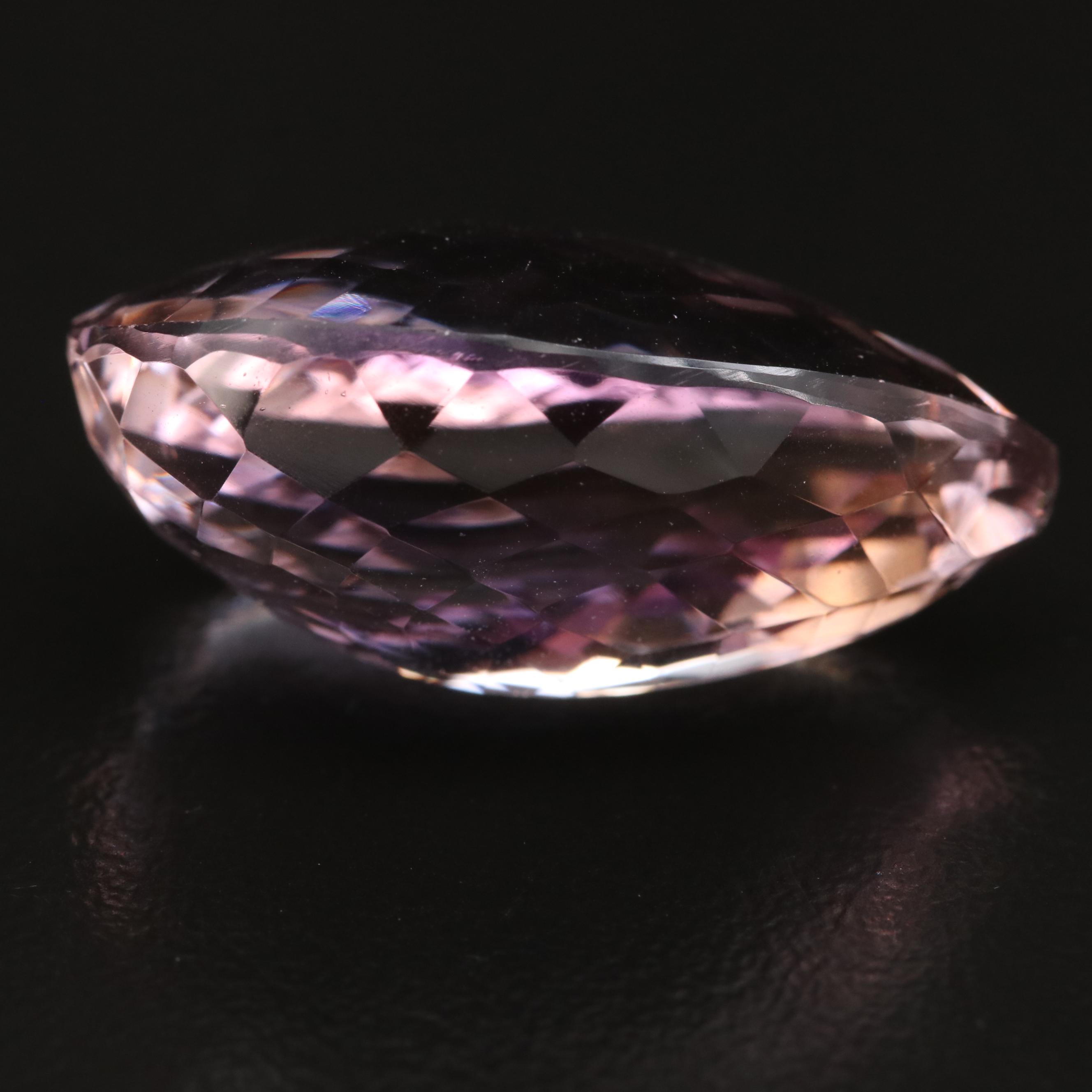 Loose 26.78 CT Checkerboard Pear Faceted Ametrine