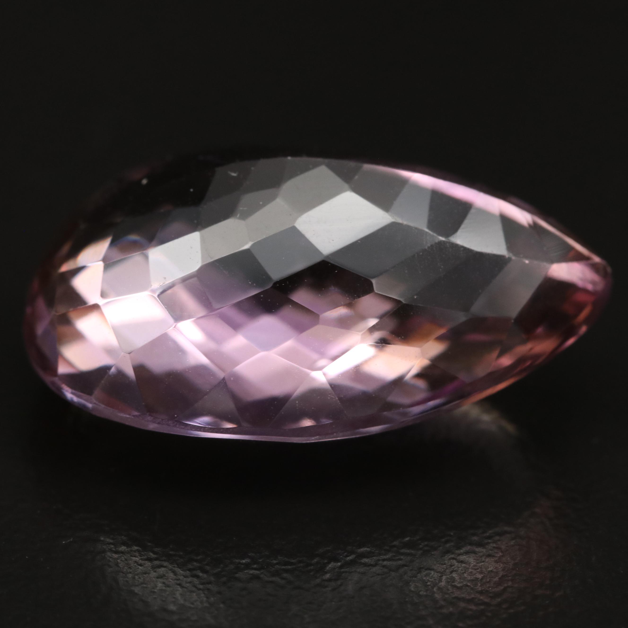 Loose 26.78 CT Checkerboard Pear Faceted Ametrine