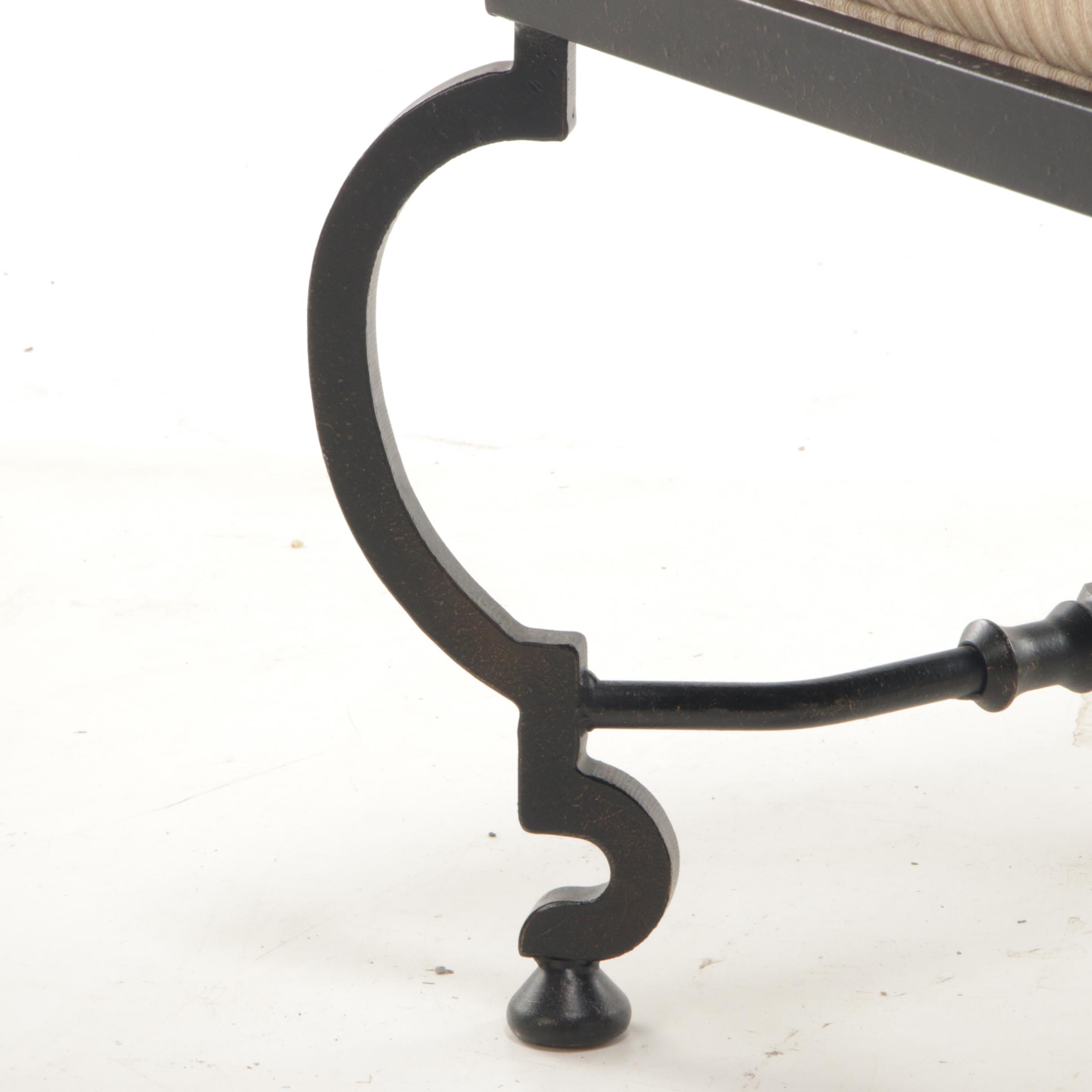 Wrought Iron Upholstered Bench