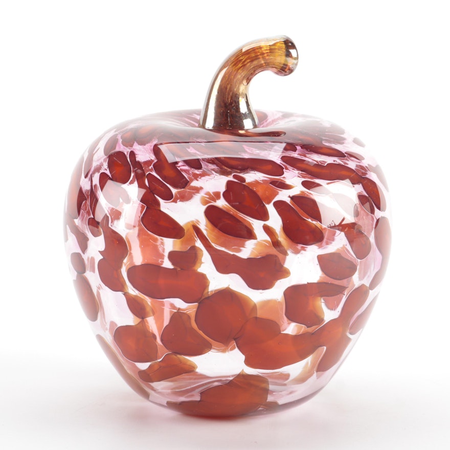 Timothy Hochstetter Art Glass Apple Figurine, 2000