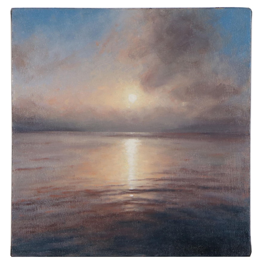 Sunrise Seascape Oil Painting "Pallette II", 2015