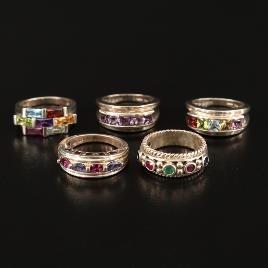 Selection of Sterling Silver Mixed Stone Rings