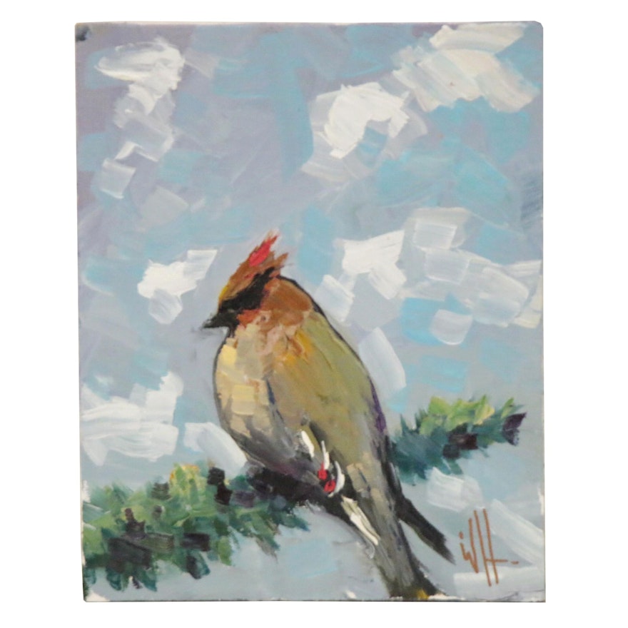 William Hawkins Oil Painting of a Bird, 21st Century