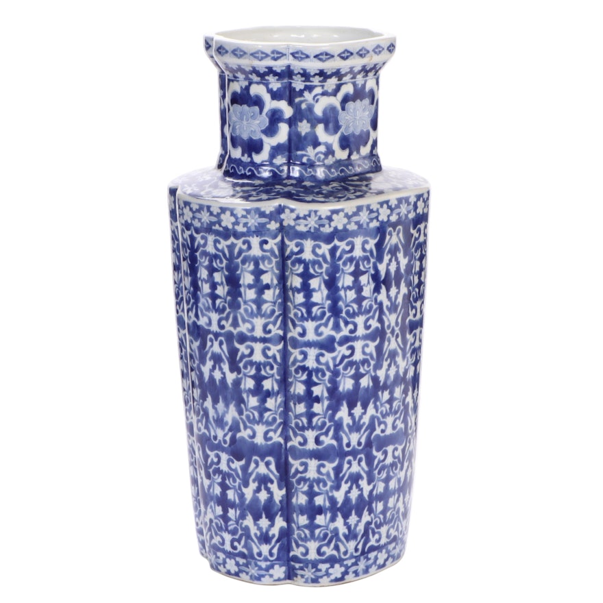 Chinese Blue and White Porcelain Floor Vase
