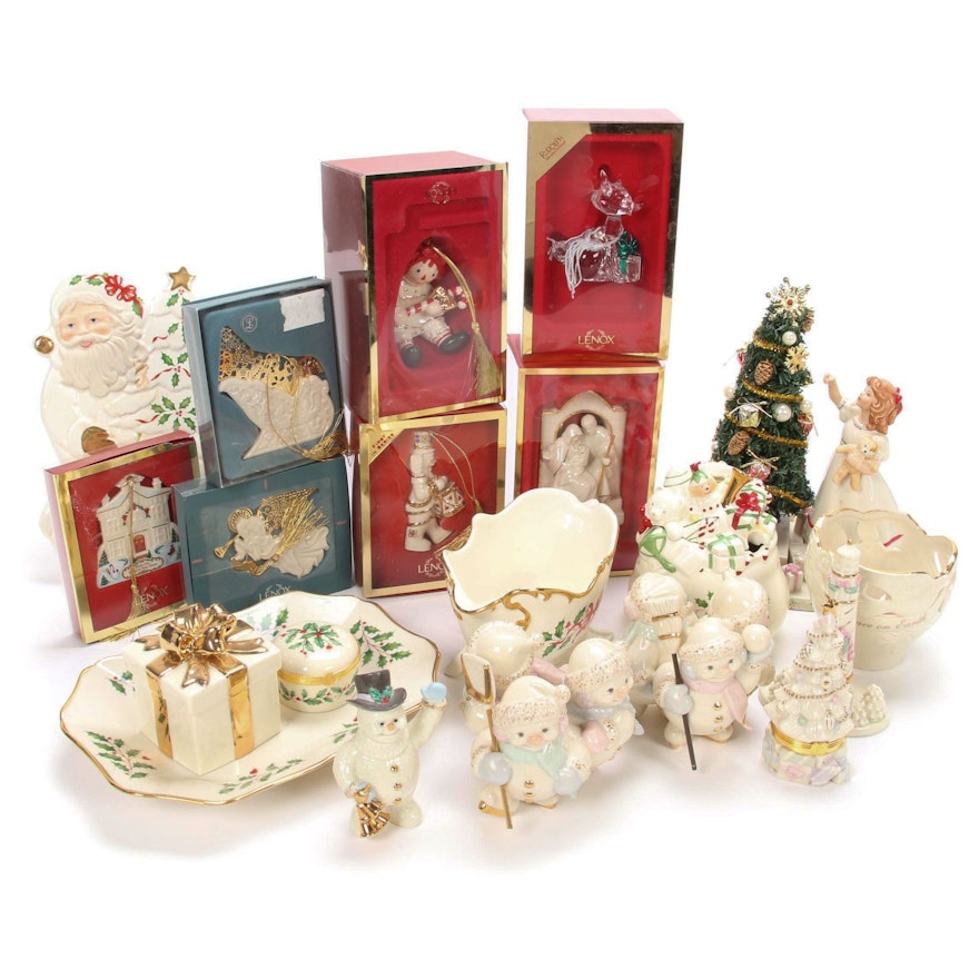 Lenox Bone China Holiday Figurines, Ornaments, and Table Accessories