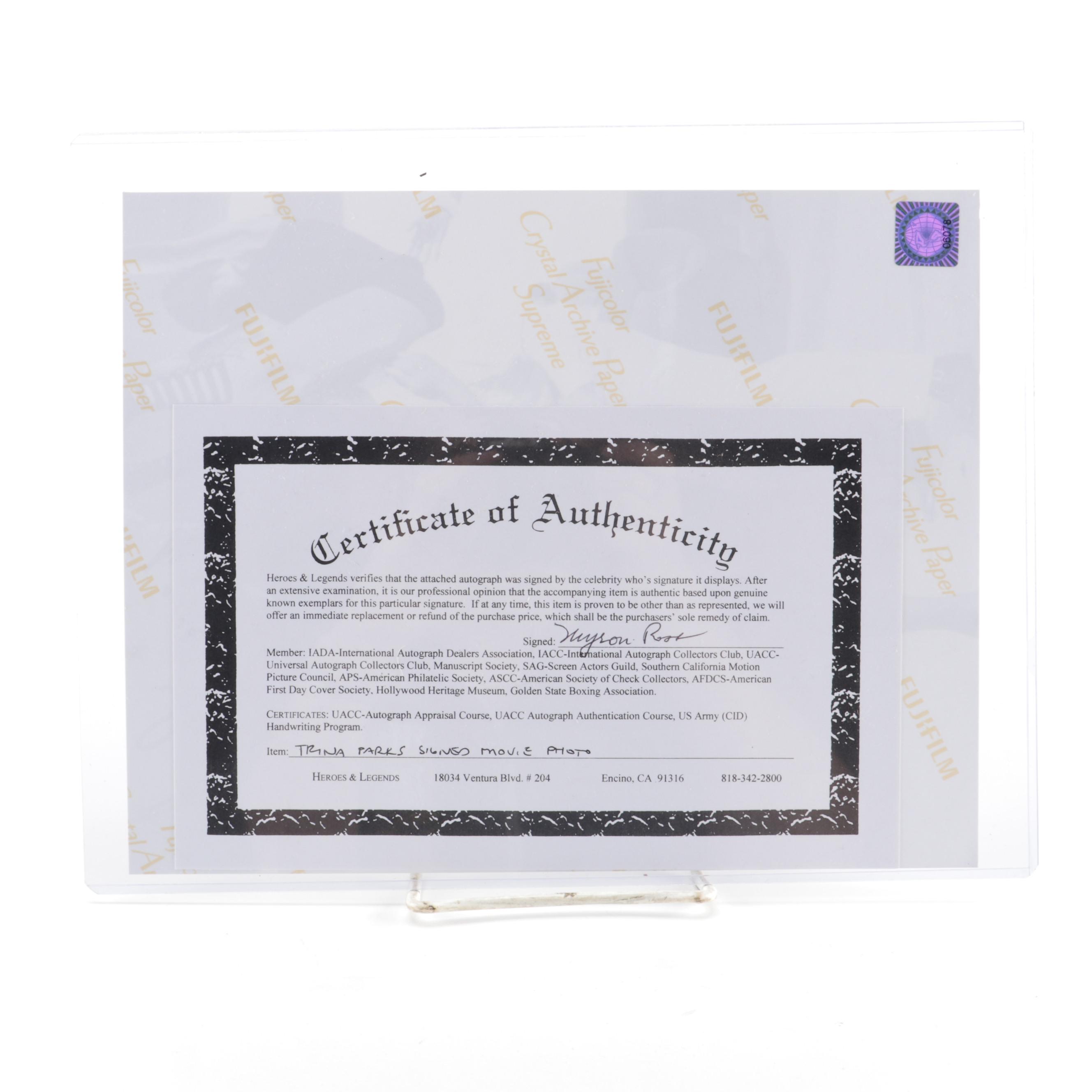 Trina Parks, "Diamonds Are Forever" Actress Signed Photo Print  COA