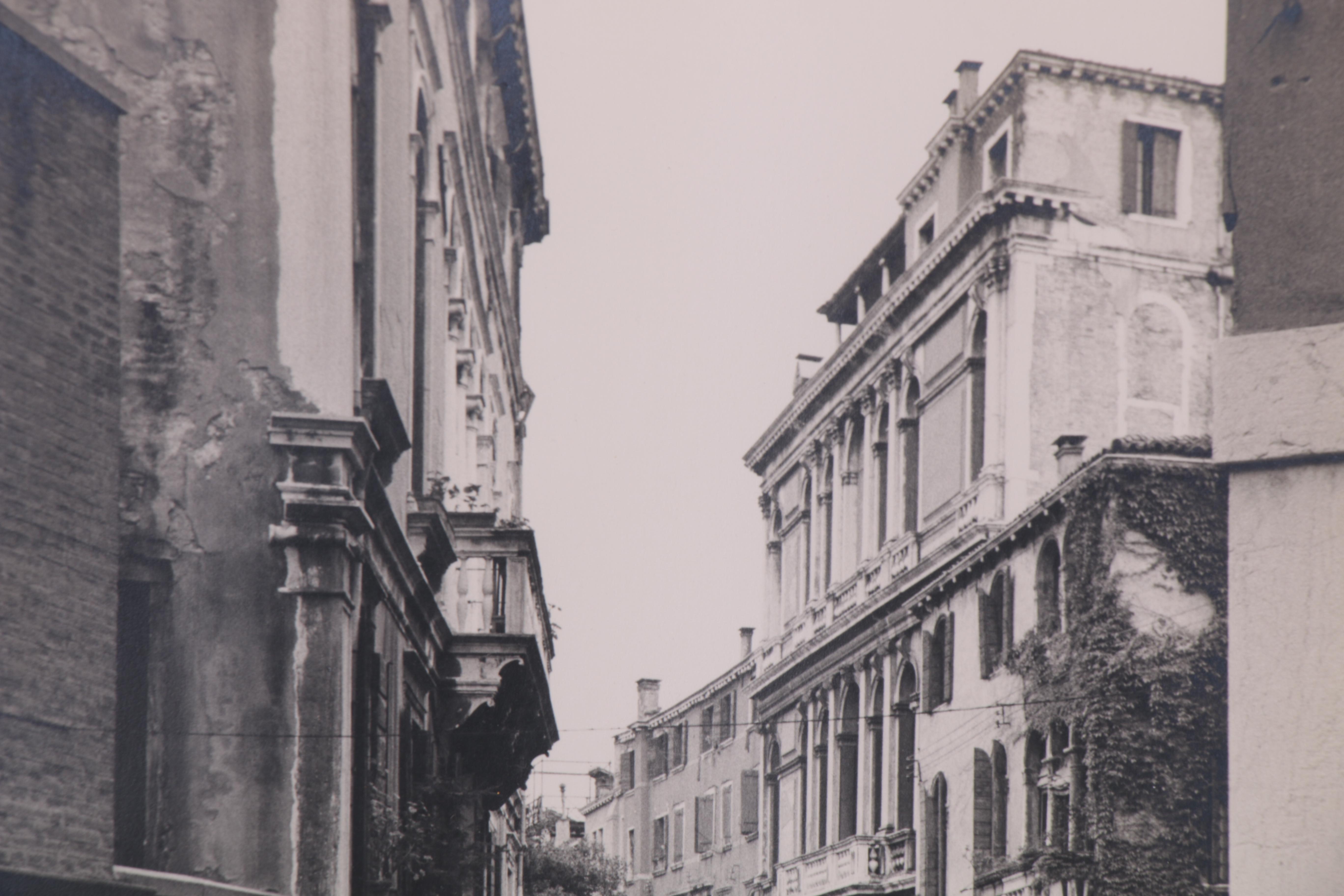 Venice Canal Cityscape Silver Gelatin Photograph, Mid 20th Century