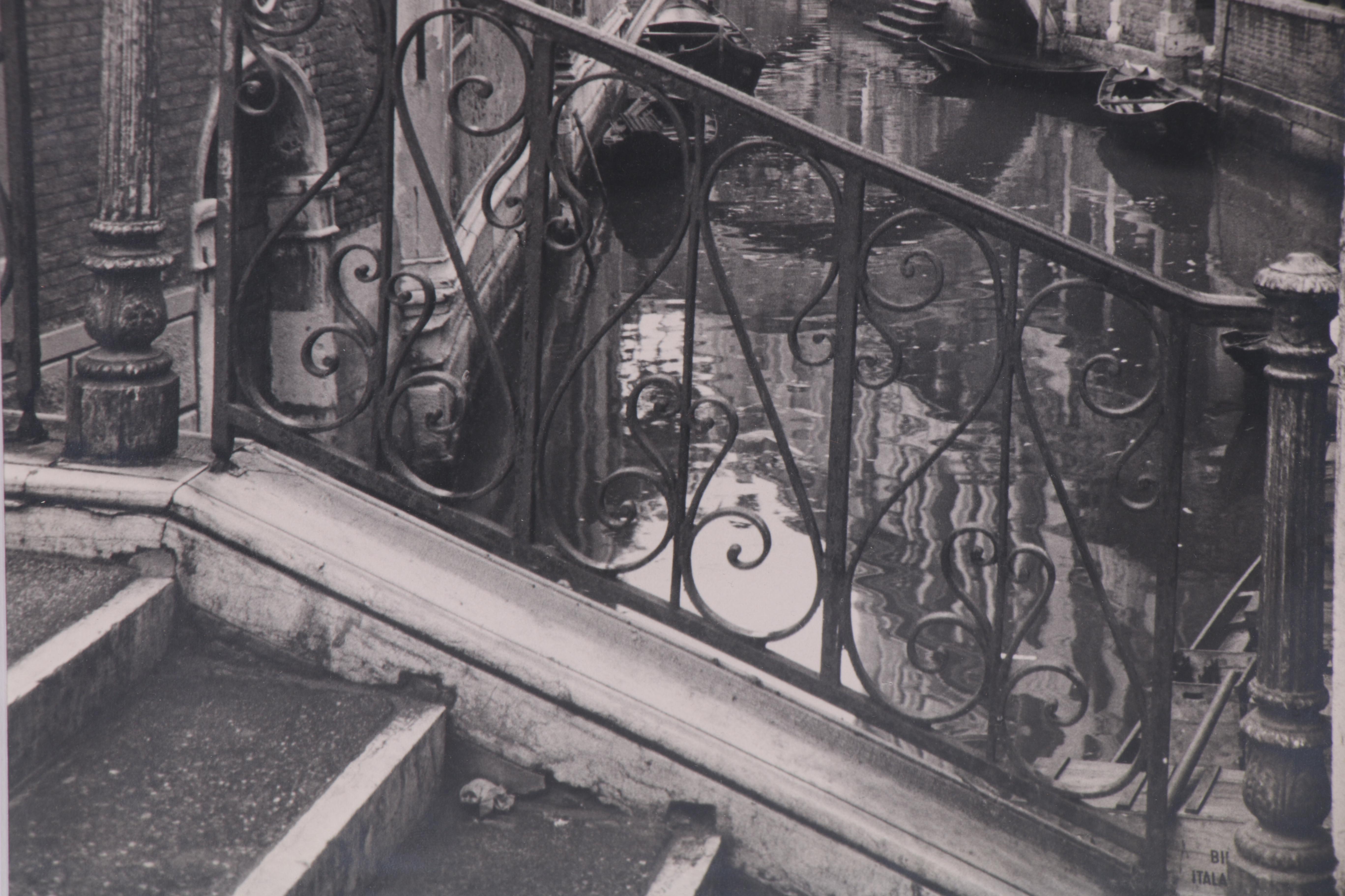 Venice Canal Cityscape Silver Gelatin Photograph, Mid 20th Century